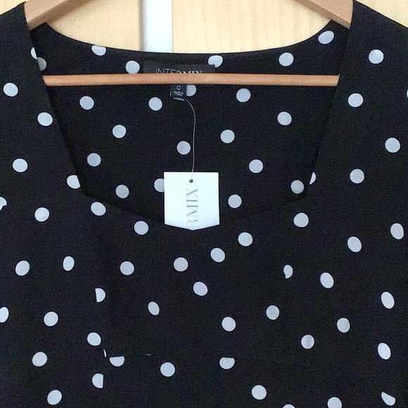 Intermix Silk Polka Dot Mini Dress Tunic Sz 0 XS - Picture 7 of 12